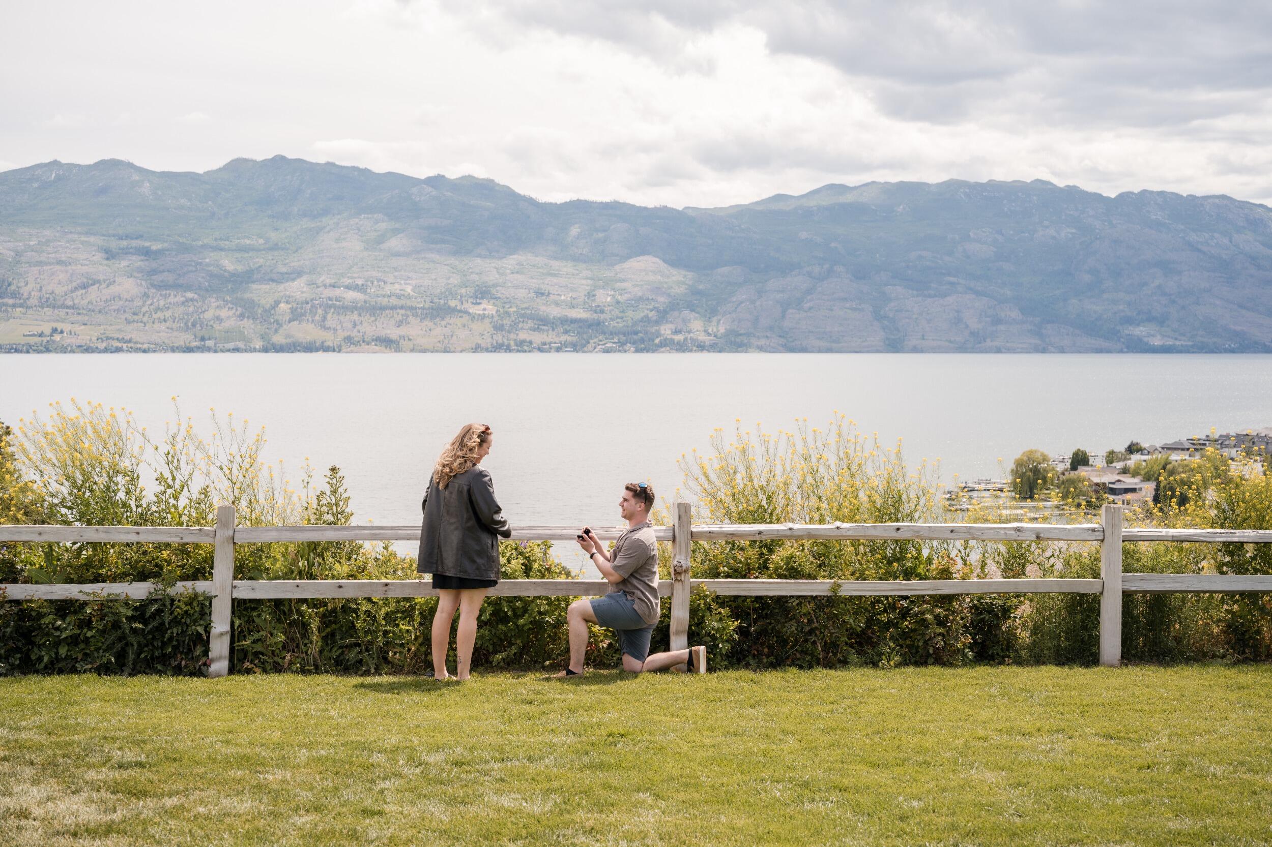The engagement! At Quail's Gate Vineyards Estate Winery in Kelowna B.C. 