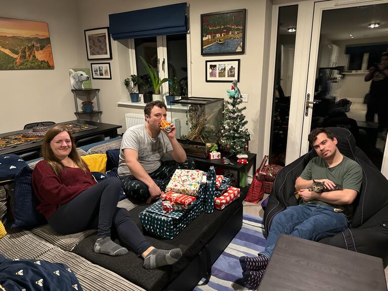 The four amigos and their new furry friend spent Christmas together