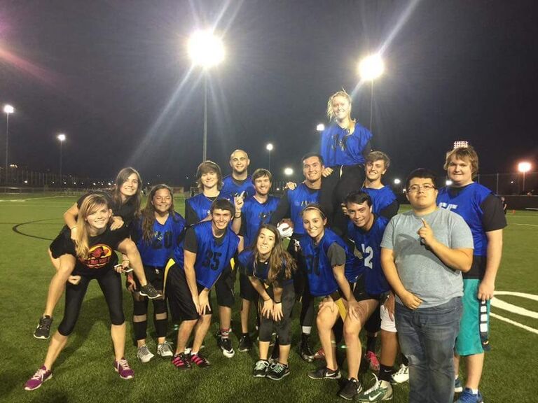 We both play flag football for APO and Brian is very impressed by Cecelia catching one of our only touchdowns of the season