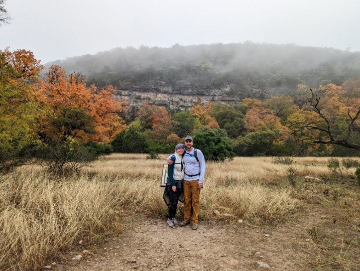 Fall hike at Lost Maples Natural Area after 1 month of dating