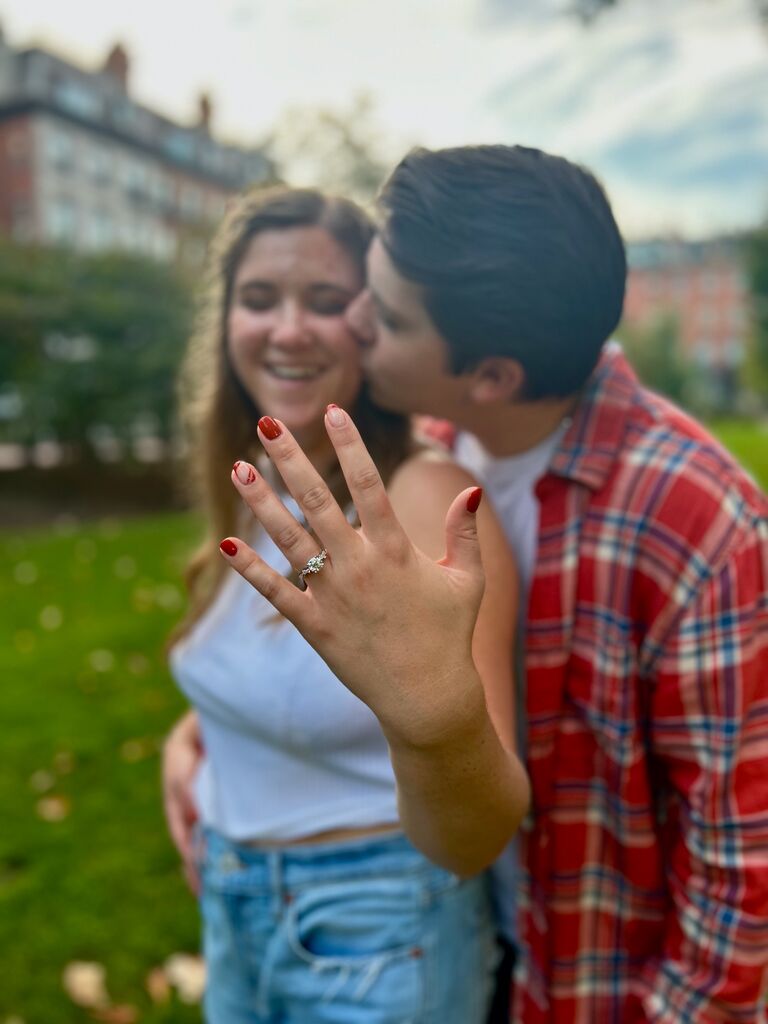 The day Justin proposed in the Boston Public Gardens 