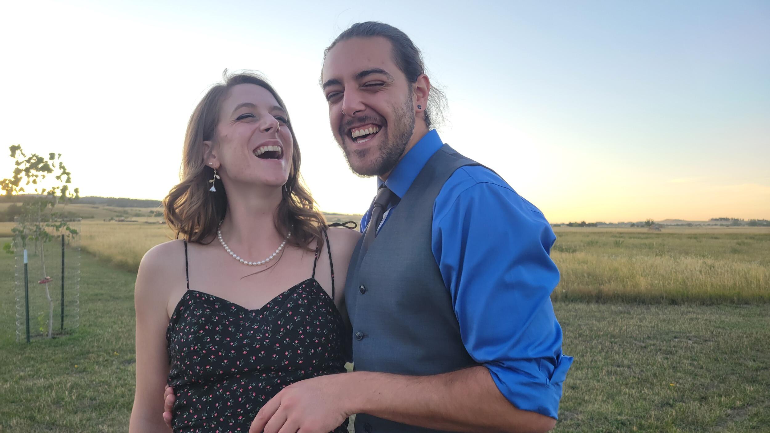 Genuine laughs at a friend's wedding