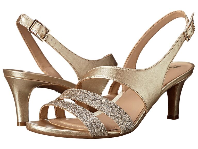 comfortable gold heels