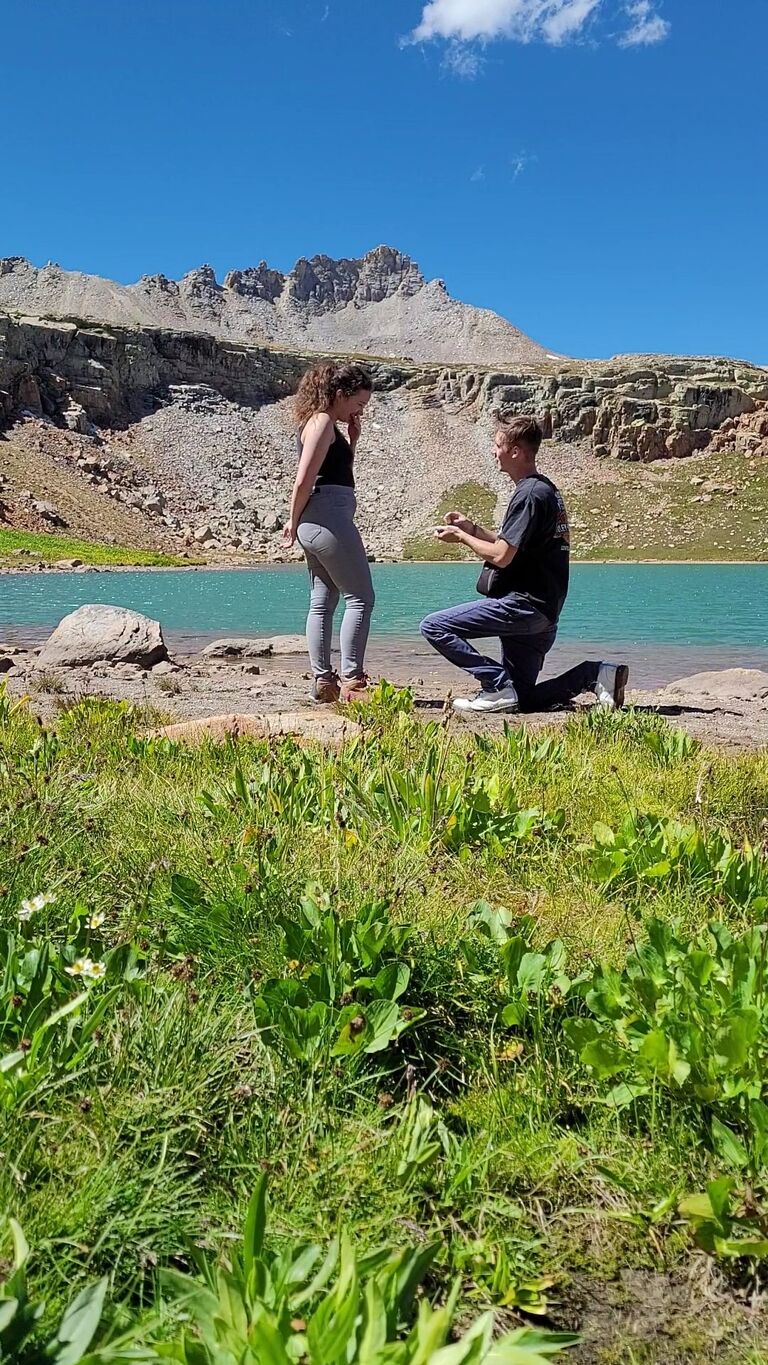 This is the moment Preston proposed on a gorgeous hike in Ouray. We will cherish this trip for the rest of our lives!