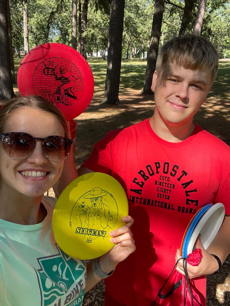 Frisbee golfing became a fun way to spend time together