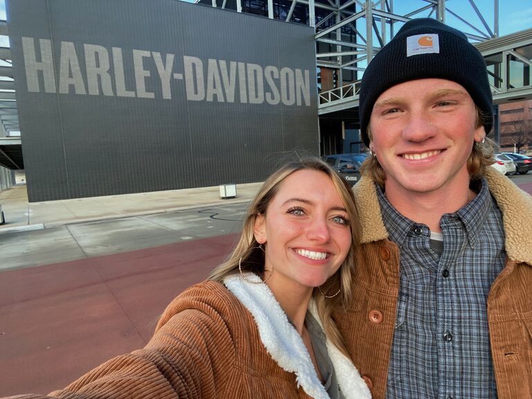 Athena's Christmas present to Josh tickets to the Harley-Davidson Museum in Milwaukee. 