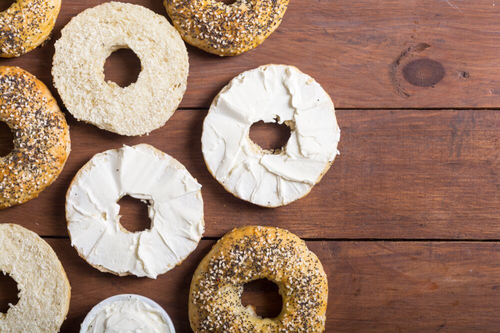 bagels with cream cheese