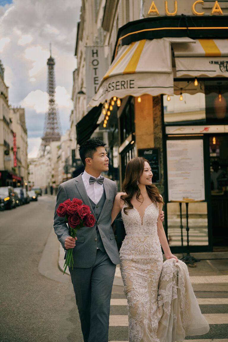 We took our wedding pictures in Paris