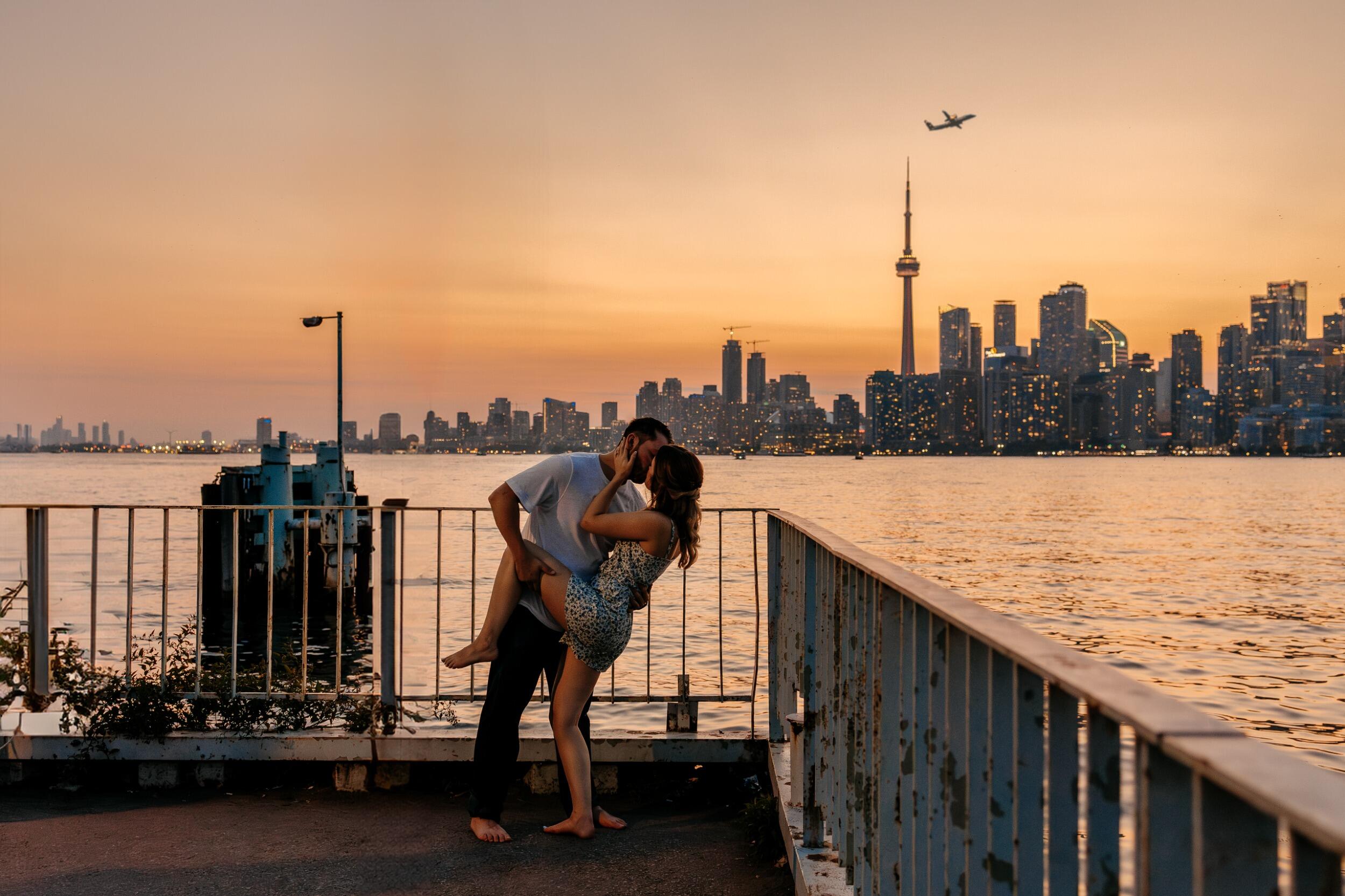 Getting to experience the sunset on Centre Island while taking our engagement pictures with our photographer