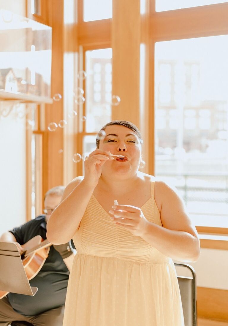 Here's me blowing bubbles at Zach and Tuesday's wedding. 