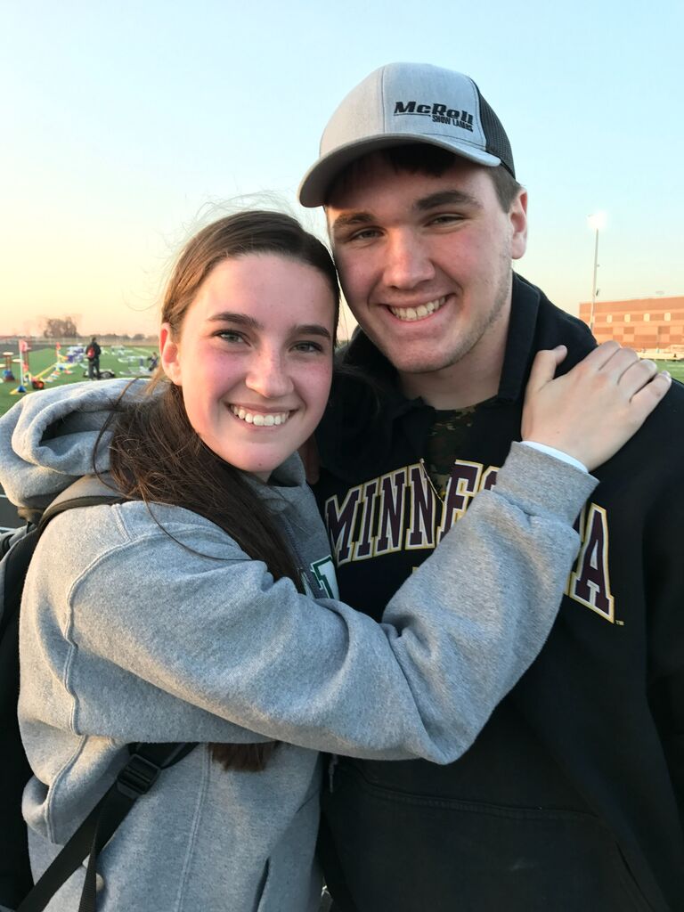 Chad supporting me at my track meet!