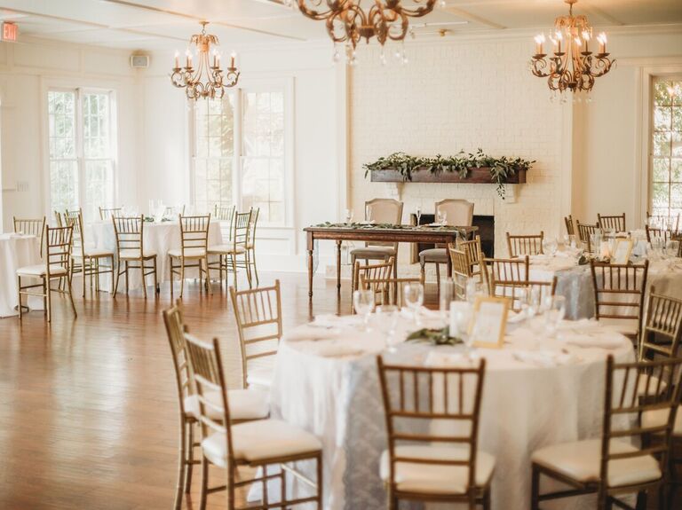 Inside elegant wedding reception at Payne Corley House