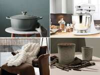 Big ticket wedding gifts: Le Creuset pot, KitchenAid mixer, Diptyque candle, Cozy Earth throw