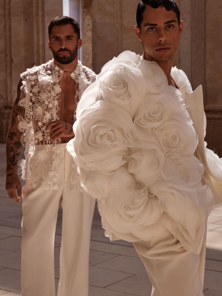 White floral detail suit separates, fashion trends 2024