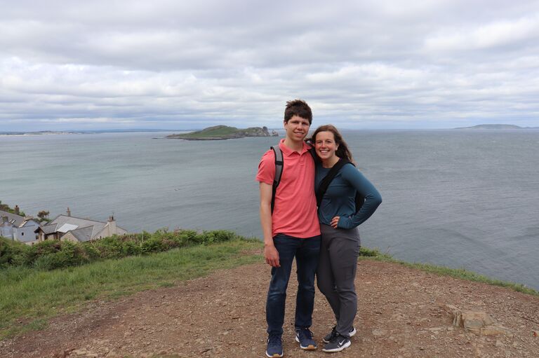 I visited Ben when he was studying abroad in Ireland. Here we are hiking along cliffs in Howth!