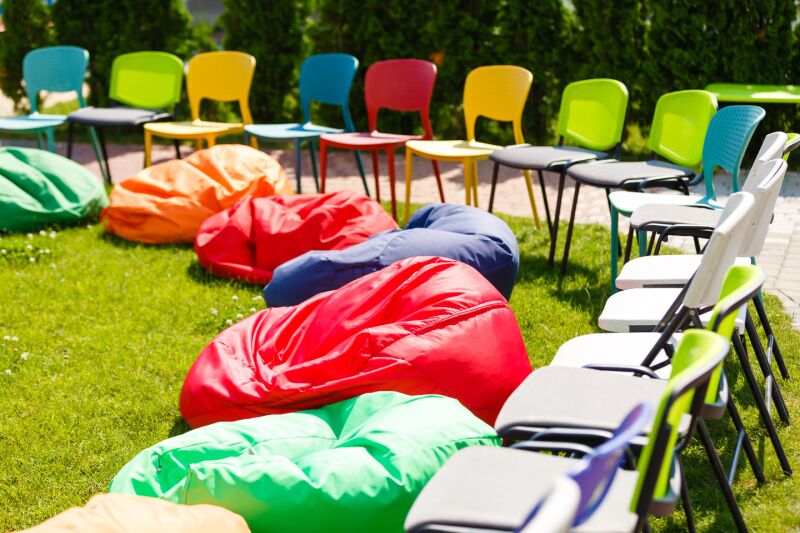 Woodstock themed party - bean bags