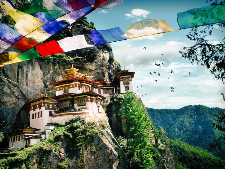 Tiger's Nest Monastery in the mountains of the Kingdom of Bhutan
