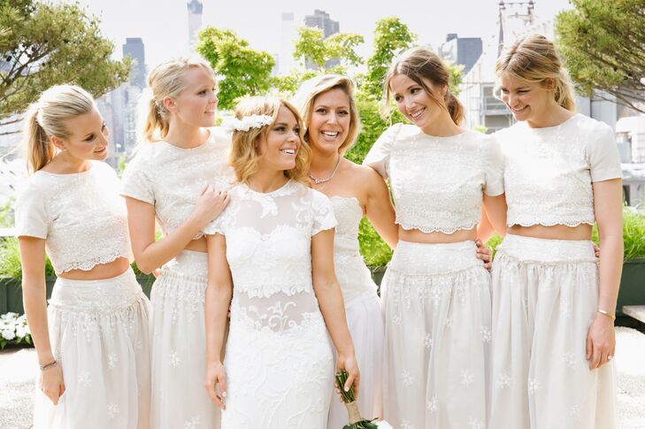 crop top bridesmaid dresses