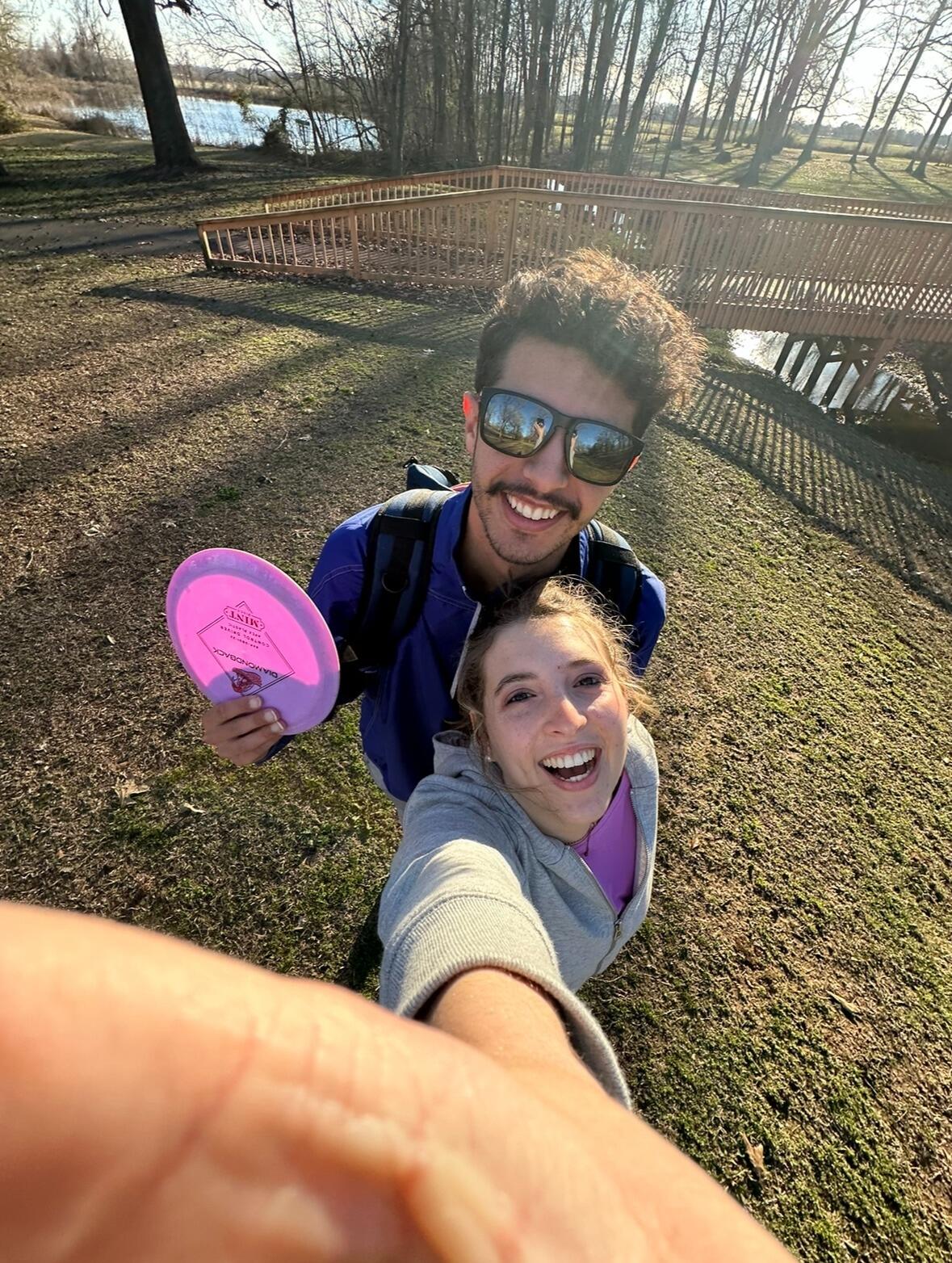 Our 6 month!! We spent it playing disc golf and eating pizza at a place in Monroe!