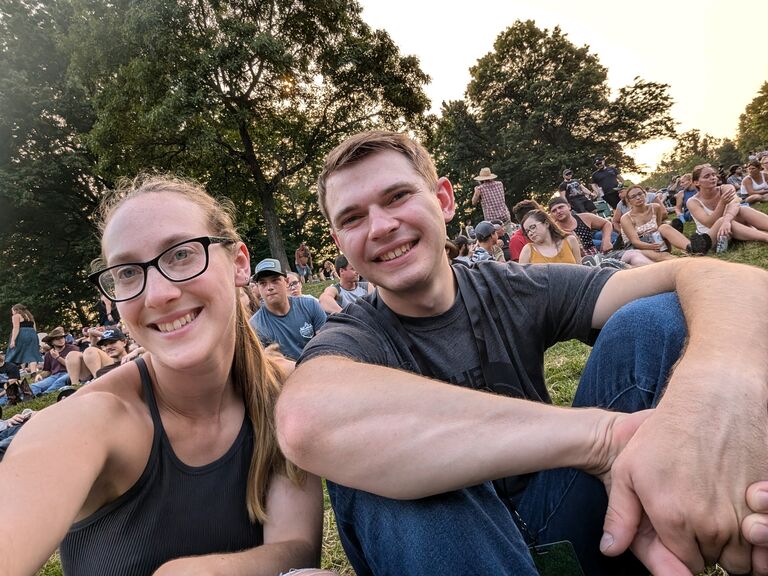 Enjoying the local summer concerts.