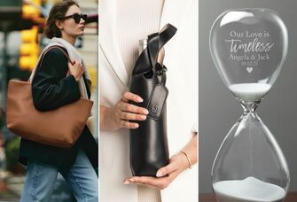 Collage of three year anniversary gift ideas