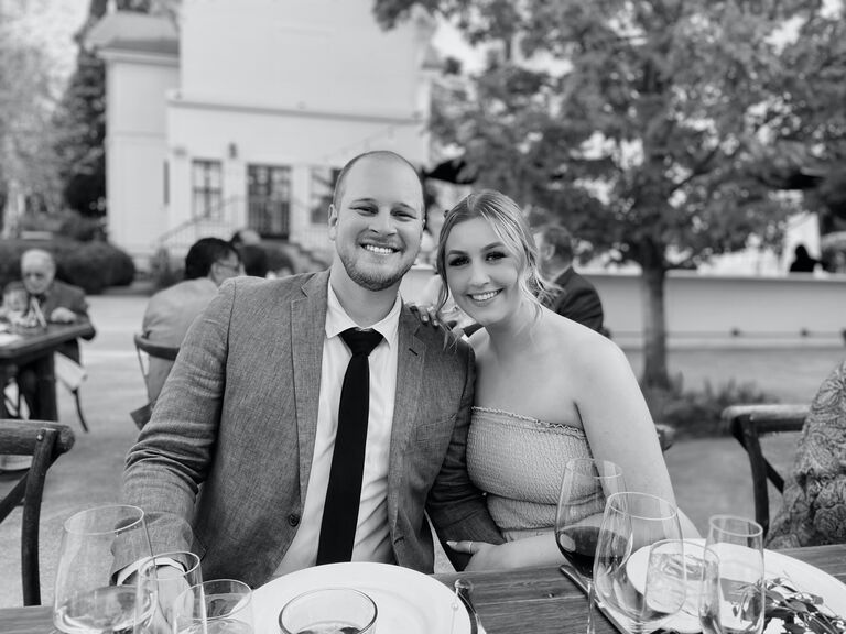 They attended the wedding of Brandon's friend Sam and his wife Sarah where Brandon was able to give a speech to the new bride and groom. Roles are now reversed as Sam and Sarah attend this wedding, with Sam being a groomsman to Brandon! 