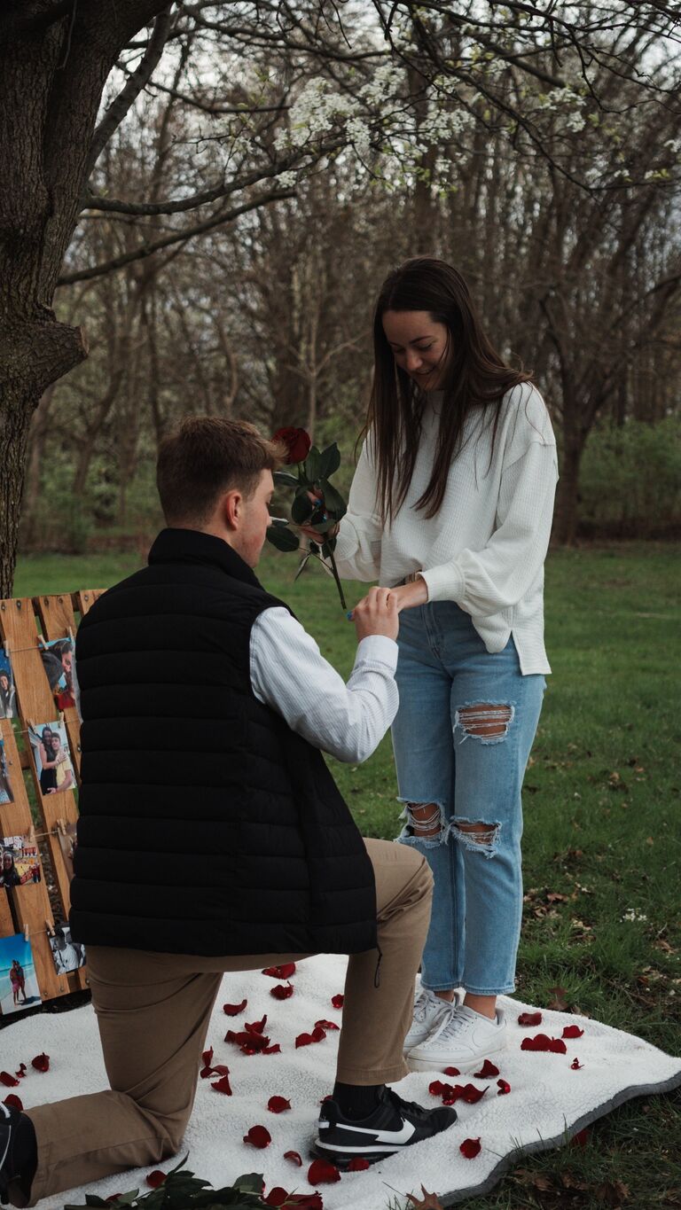 On a beautiful spring day, Ian asked Lainey to marry him! She, of course, said yes and they spent the weekend celebrating with their families and preparing for the next exciting milestones to come.