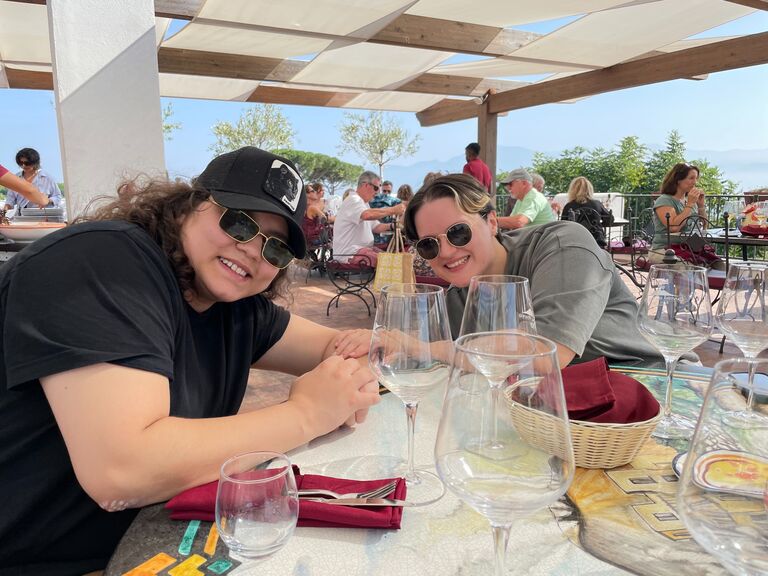 Went to Italy with Emma's parents to celebrate! This is us at a wine tasting at a vineyard beneath Vesuvius.