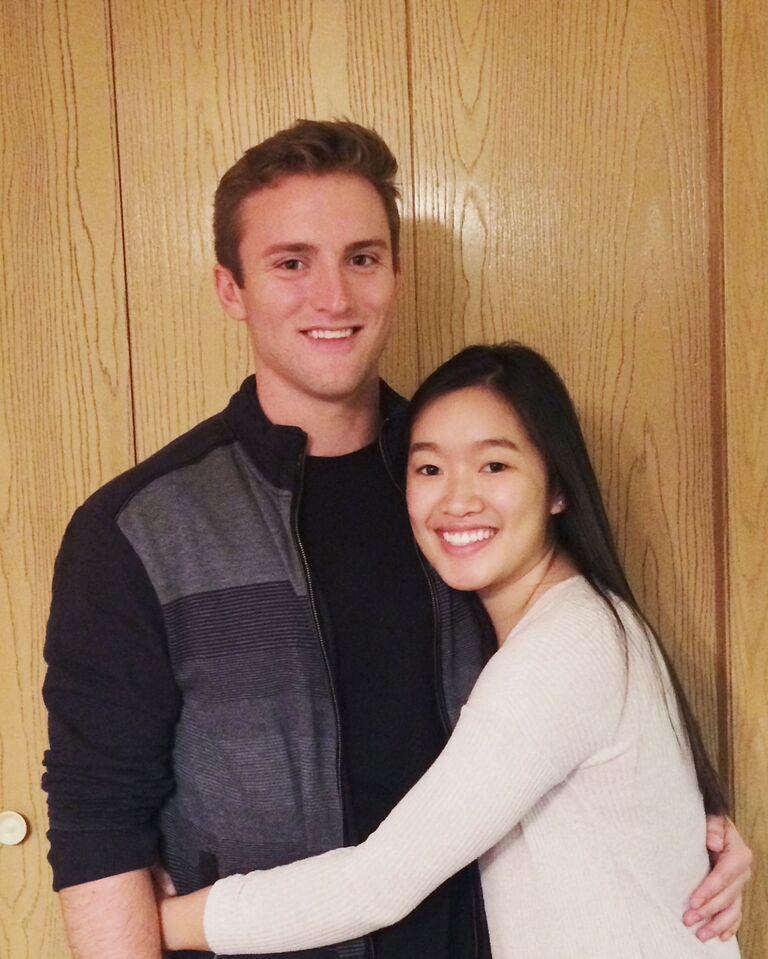 This is our first picture together. 
Our friend Hannah K introduced us to each other in August and within one month we were dating! We bonded over the movie Minions and playing Call of Duty Zombies.