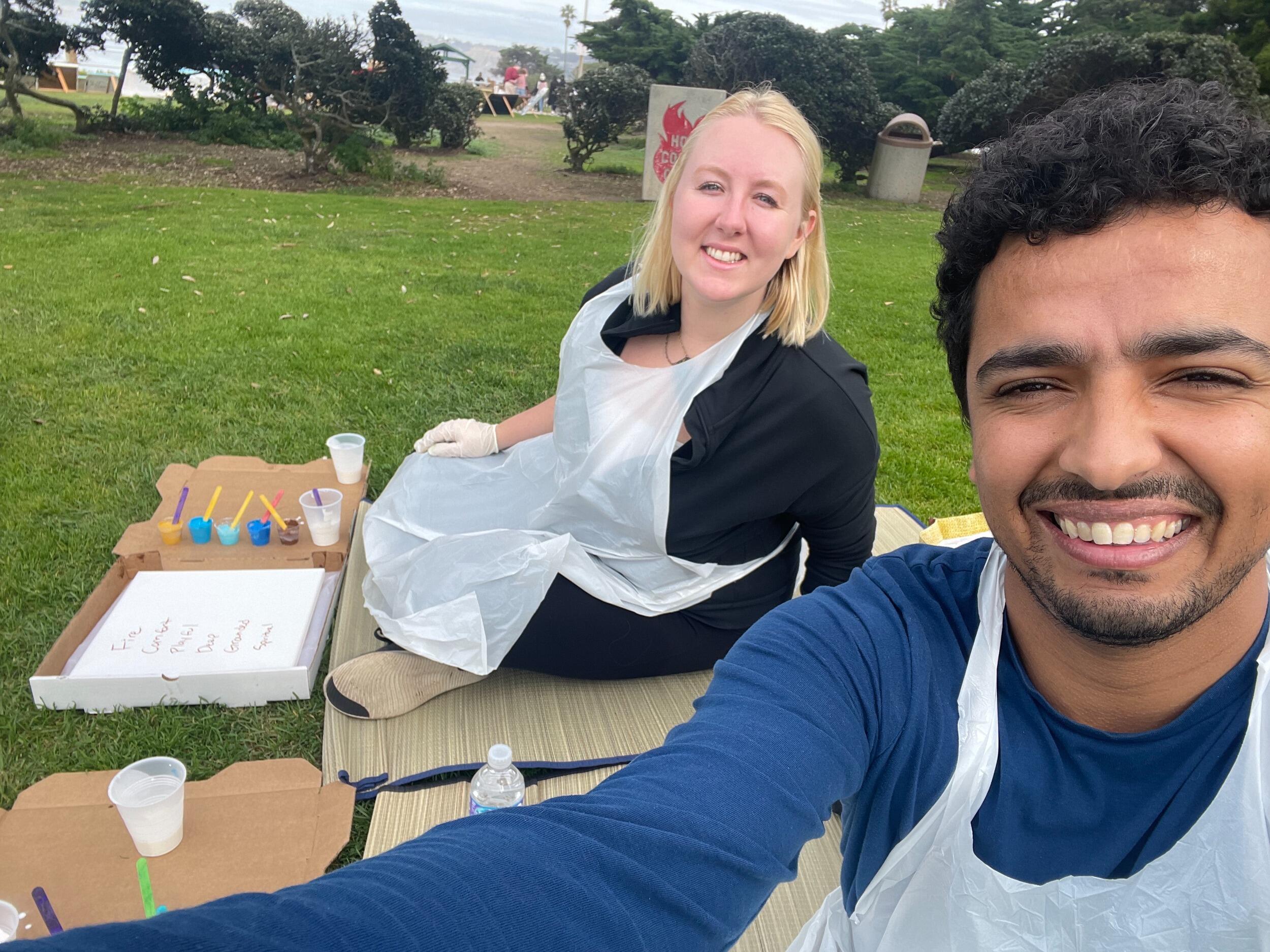 San Diego couple trip: painting by the ocean!