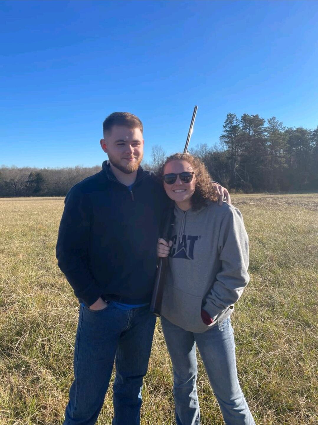 Shooting skeet.