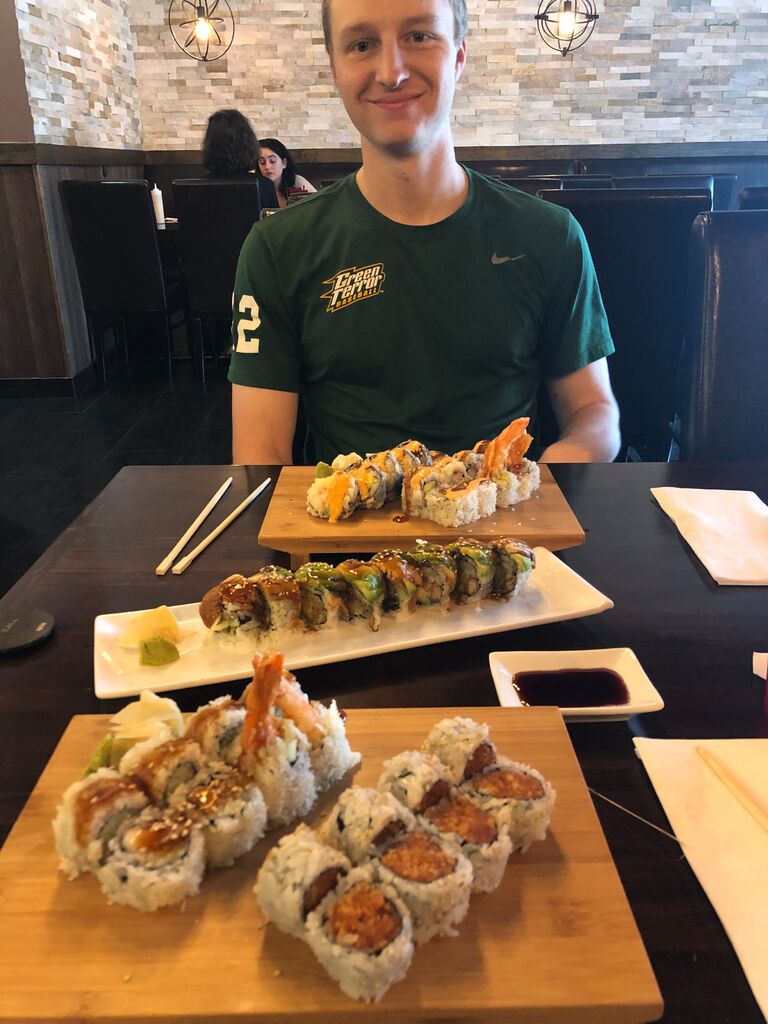 Sara and DJ loved going to get Sushi at the Sushi Q5 in Westminster. Lucky for them, Sushi Q3 was only 5 minutes from DJ's parent's house, so whether they were on campus or at home they could go to one of their favorite spots. 