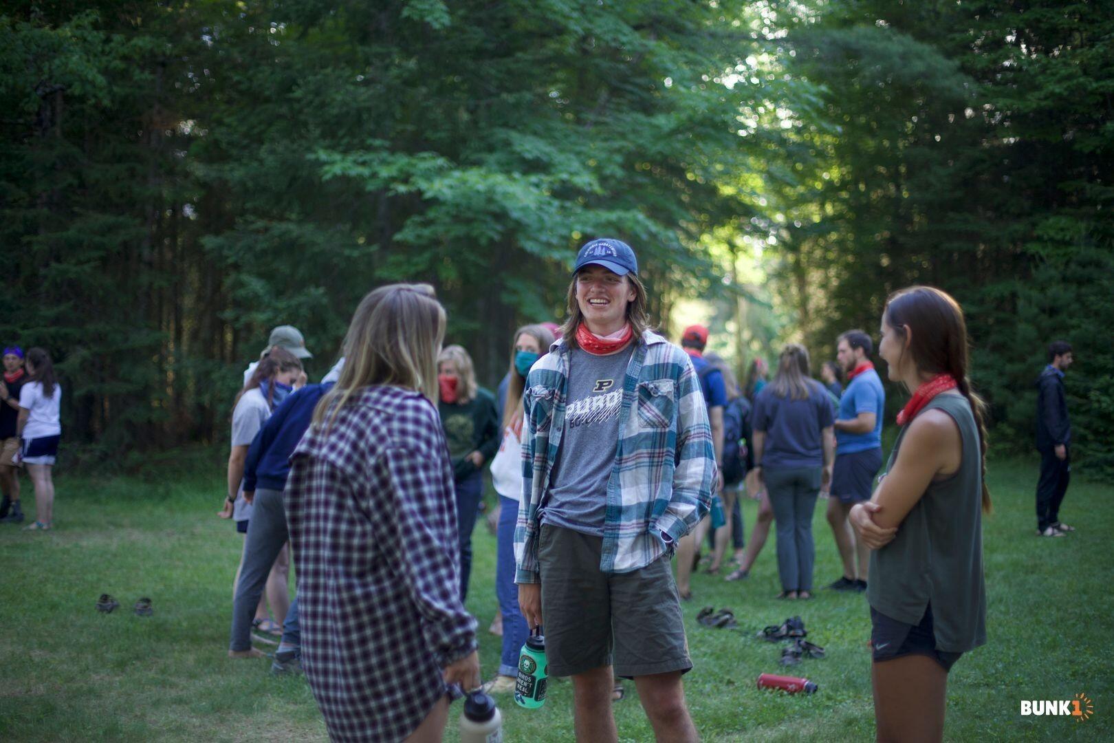 Michael starts to like Bella in the Spring of their sophomore year at Taylor, and that summer at HoneyRock they tell each other they want to date once they get back to Taylor. (Pictured here is a photo of them flirting prior to that conversation).