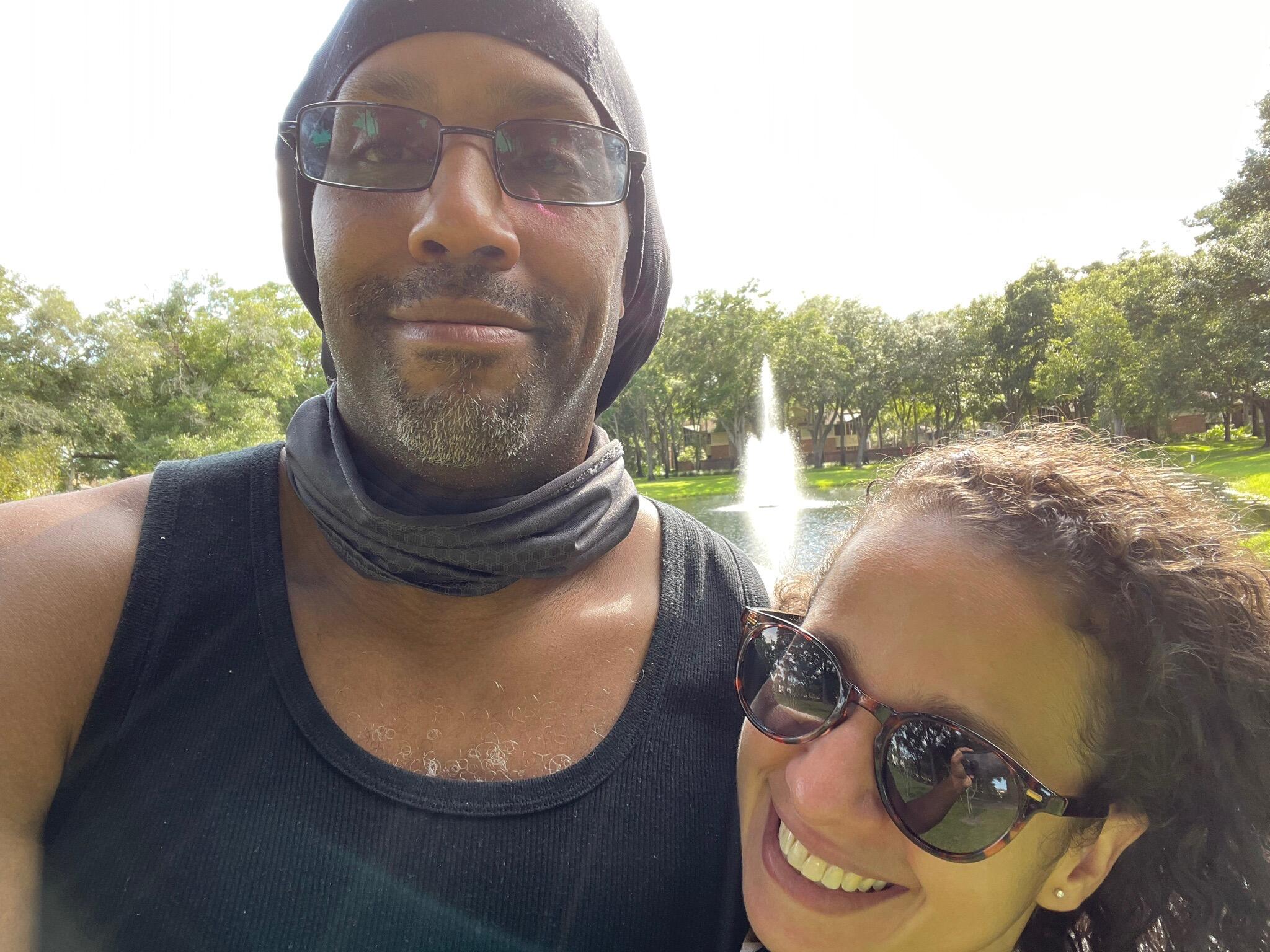 A walk in Florida:  The water came to life behind us.