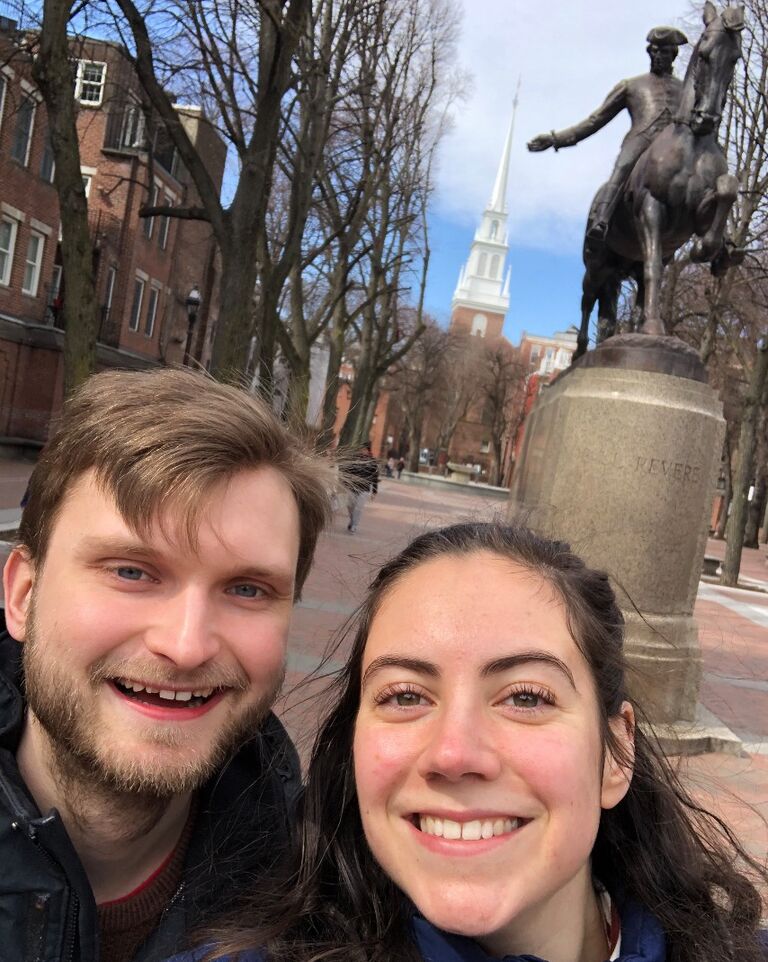 Where were you before the world shut down in 2020? We were on the east coast (Boston, in this picture) touring law schools. {Fun Fact: we went to Chili's the night we got back for what would be our last meal out for a while. It was Chili's's 45th birthday, so now we have a set of four plastic cups inscribed "Chili's 45. March 13, 2020."}