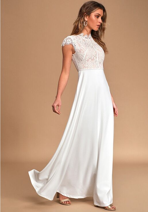Lulus This Heart of Mine Ivory Lace Maxi Dress Wedding Dress | The Knot