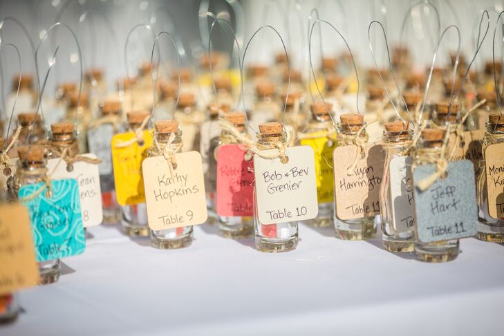 Colorful Glass Bottle Wedding Favors