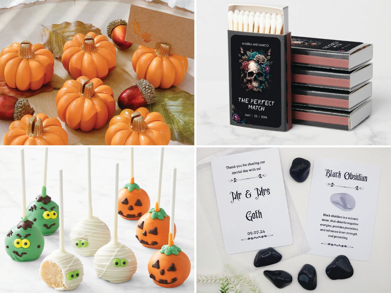 Halloween- themed wedding favors