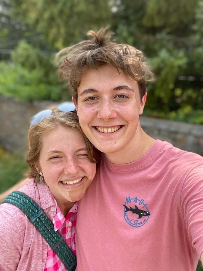 BOOM. FIRST DATE! This is the very first picture we ever took as an official dating couple! We had made plans to go see The Barbie Movie together as friends (hence, all the pink) but before we went, we decided to go for a walk together. On that walk, Sam asked Audrey to be his girlfriend. She said yes!!