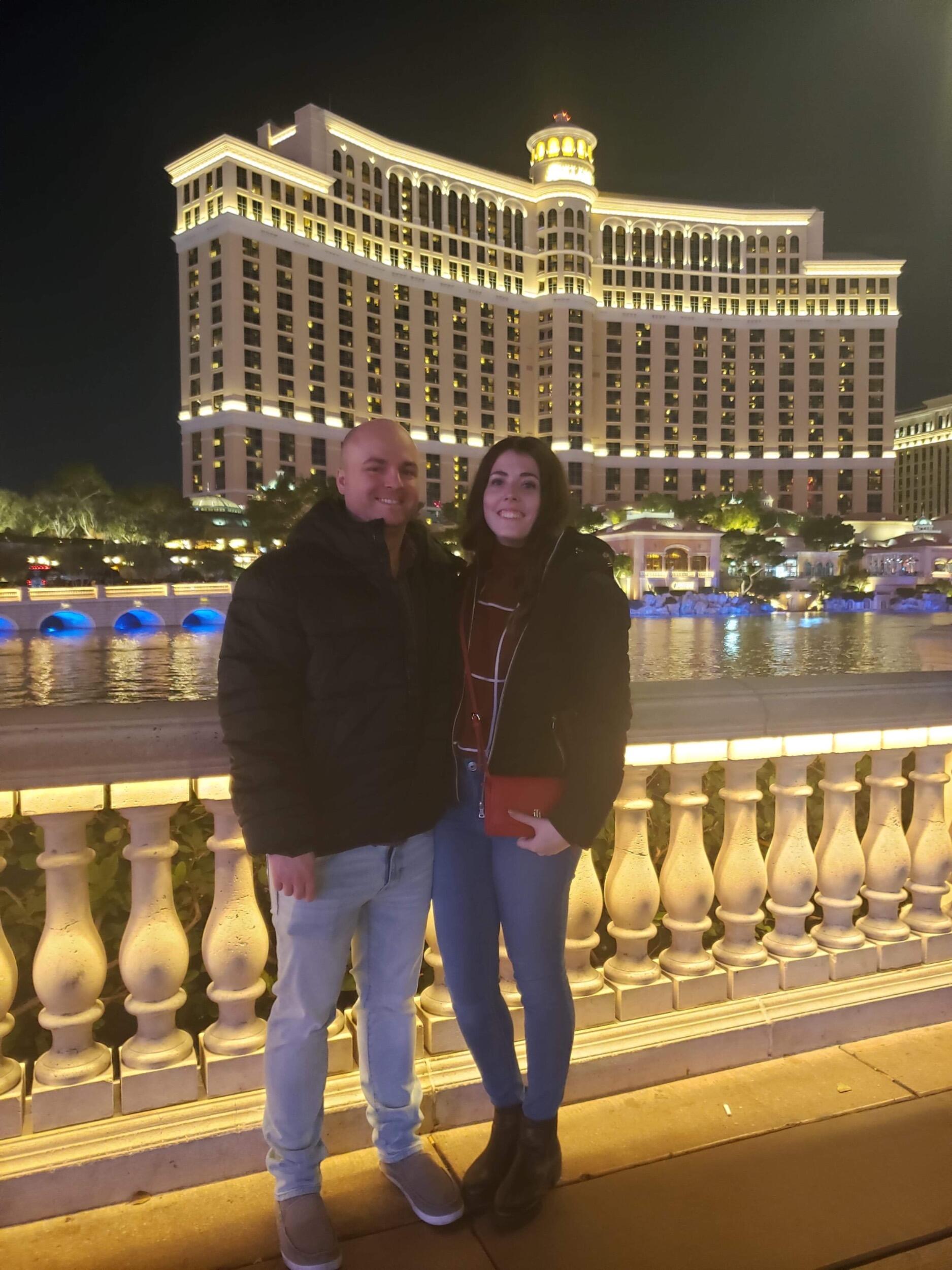 Jocelyn and Chad love to travel, this was one of many trips, Las Vegas, Nevada.
