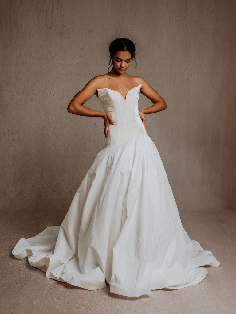 Savage & Hunt elongated waist wedding dress