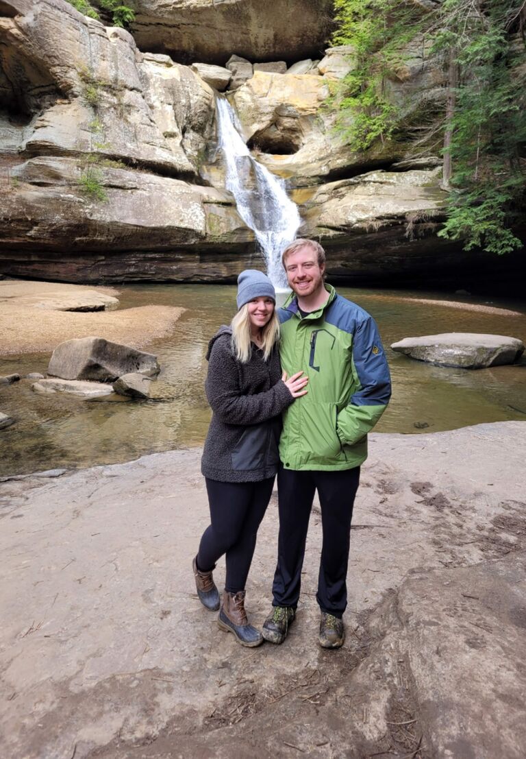 Our first of many hiking trips together at Hocking Hills!