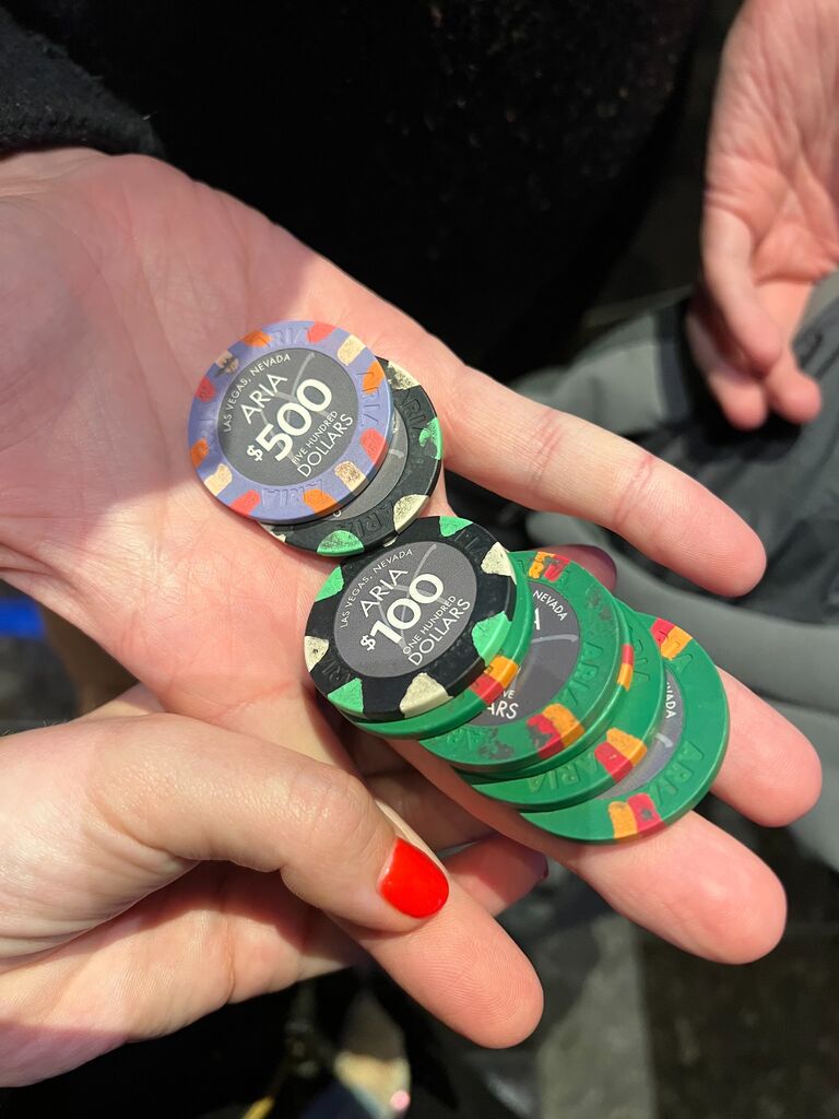 Our 2nd Anniversary in Vegas where we won playing the '2' in one hand of roulette.