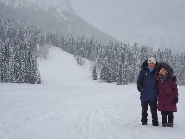 Decidieron irse de viaje a Canadá a cumplir uno de los sueños de Aura: conocer la nieve.