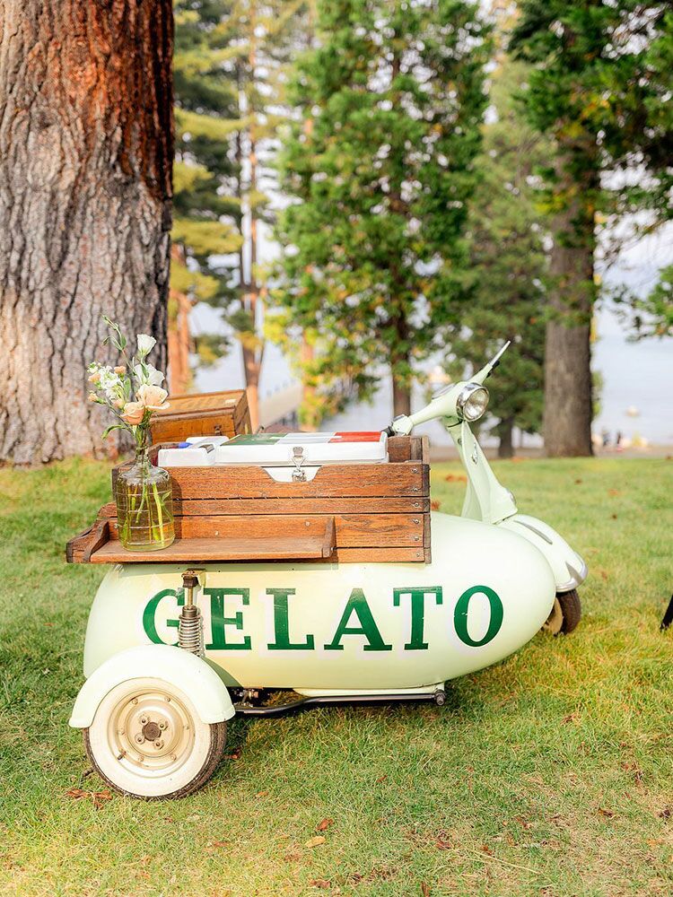gelato cart as wedding dessert