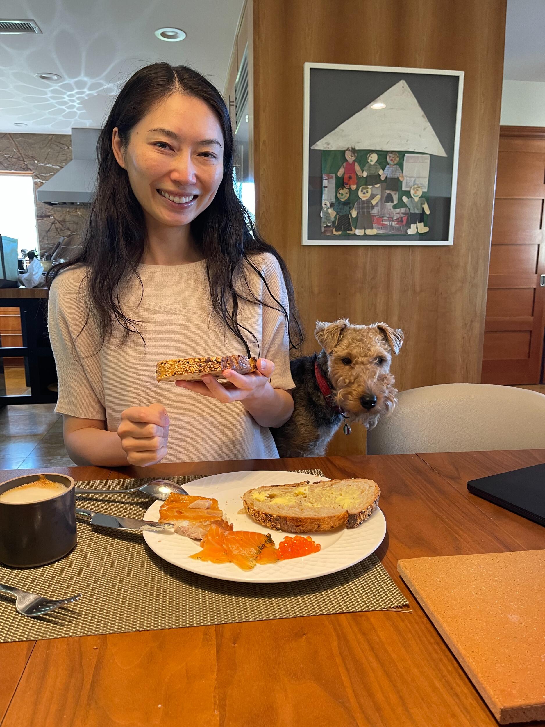 Vespa used to be the only dog in the house. 