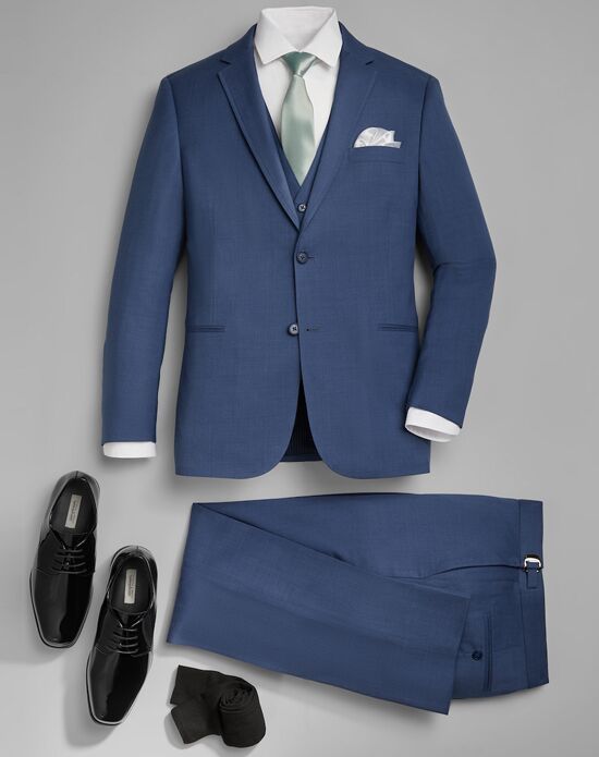 Perseus Betasten Wrok Men's Wearhouse Calvin Klein Light Blue Performance Wool Suit Wedding  Tuxedo | The Knot