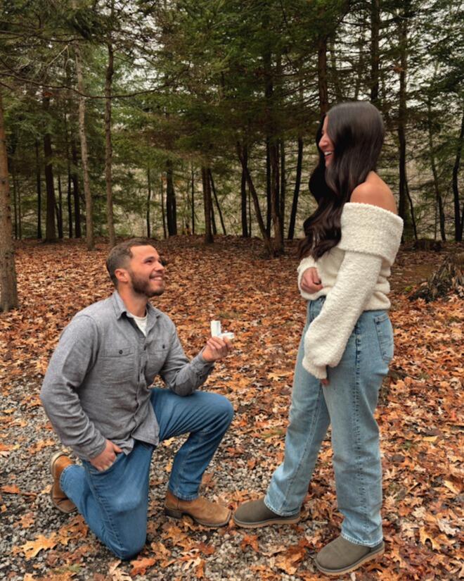 On our 7 year anniversary trip we got engaged!