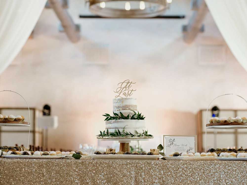 Small wedding cake with two tiers