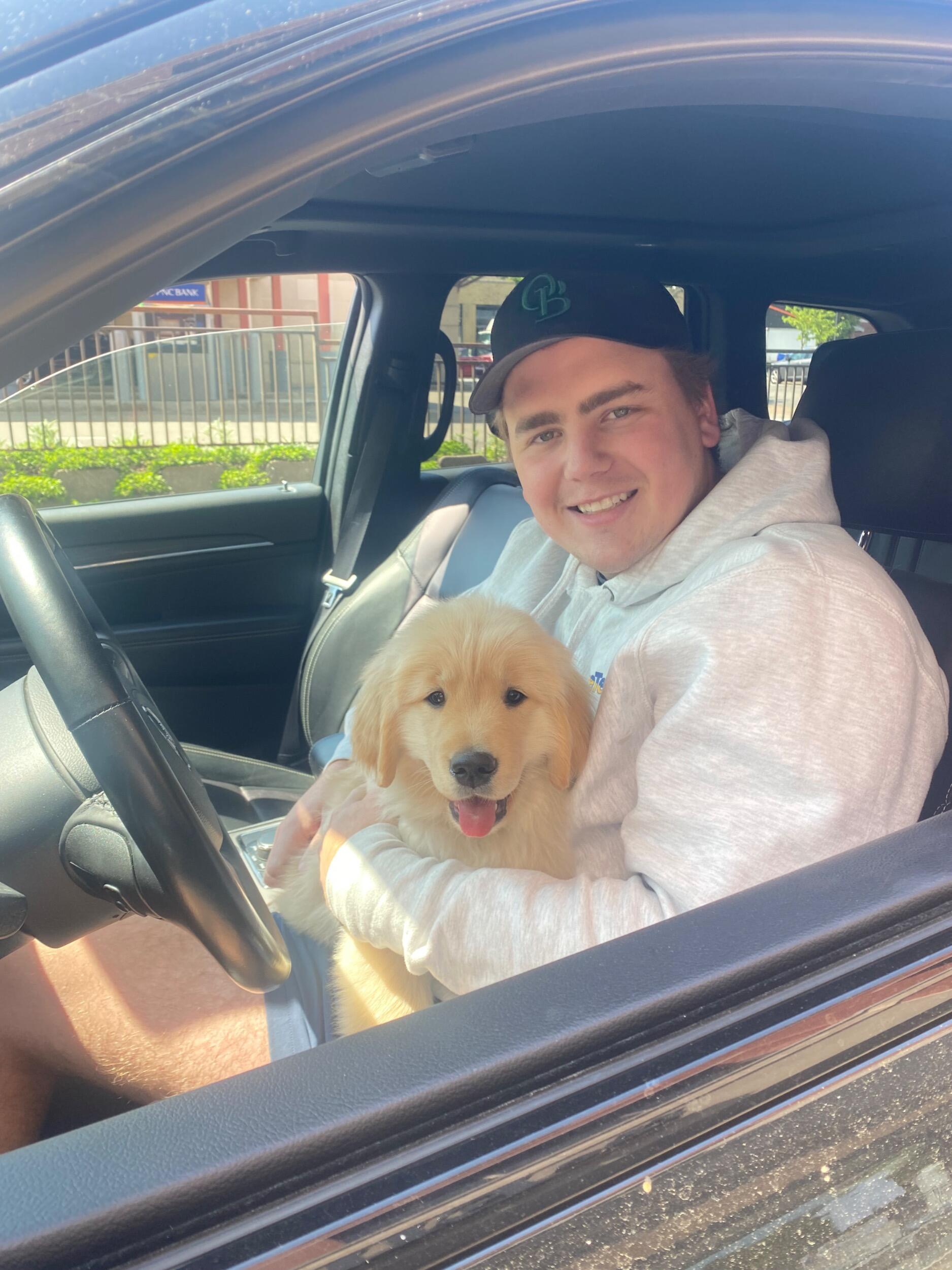 Shortly after opening the store we added onto our family and got Clyde🐾